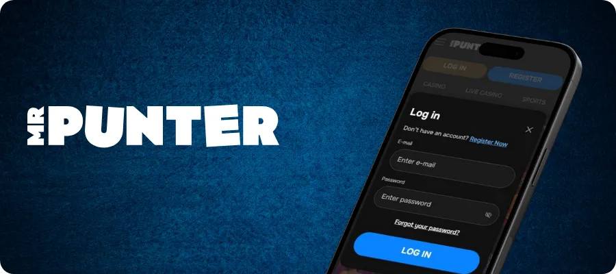 mr Punter sign up and log in